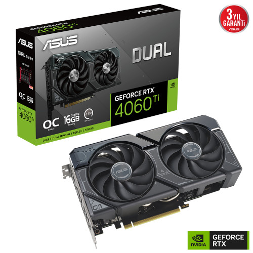 ASUS DUAL-RTX4060TI-O16G GDDR6 HDMI DP 128BIT