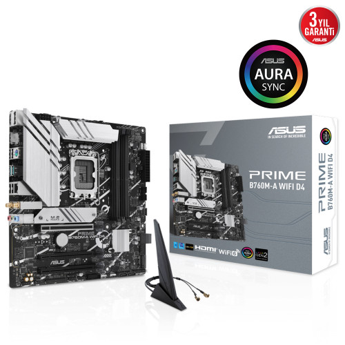 ASUS PRIME B760M-A WIFI D4 DDR4 5333MHz M.2 WİFİ DP mATX 1700p