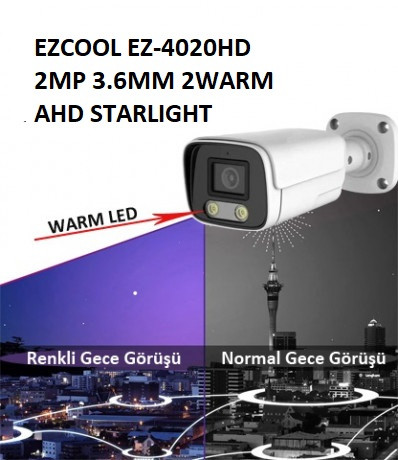 EZCOOL EZ-4020HD 2MP 3.6MM 2WARM AHD RENKLİ GECE GÖRÜŞÜ