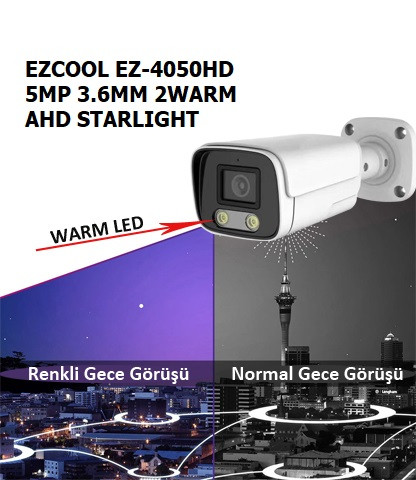 EZCOOL EZ-4050HD 5MP 3.6MM 2WARM AHD STARLIGHT