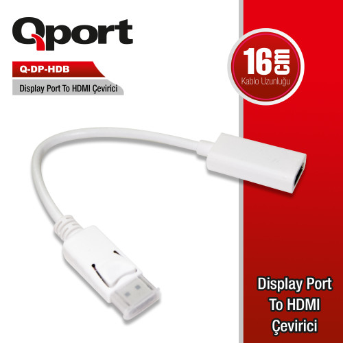 QPORT Q-DP-HDB DISPLAYPORT TO HDMI ÇEVİRİCİ