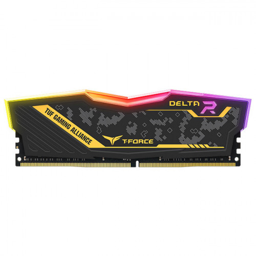 Team T-Force TUF Yellow Delta RGB 8GB (1x8GB) 3200Mhz DDR4 Gaming Ram CL16 (TF9D48G3200HC16F01)